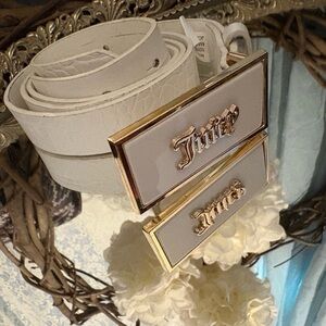Juicy Couture White Belt with Gold Accents